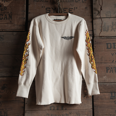 加厚重磅全棉定织华夫格长袖T恤