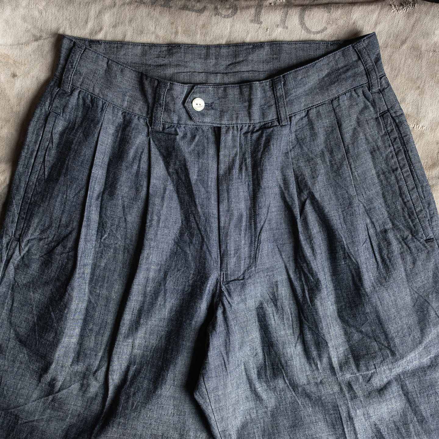 NON STOCK夏季轻薄青年布两褶长裤 宽松高腰直筒牛仔布休闲长裤子,男装,休闲裤,淘宝优惠券,粉丝福利购,淘宝优惠卷