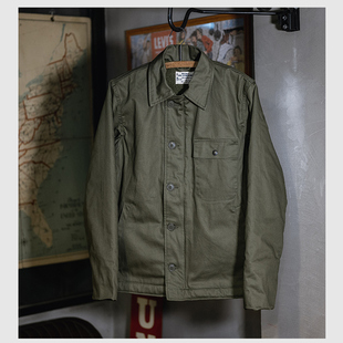 NON STOCK 后期型USN A-2 甲板工作夹克 贡缎棉布内里抓绒厚外套