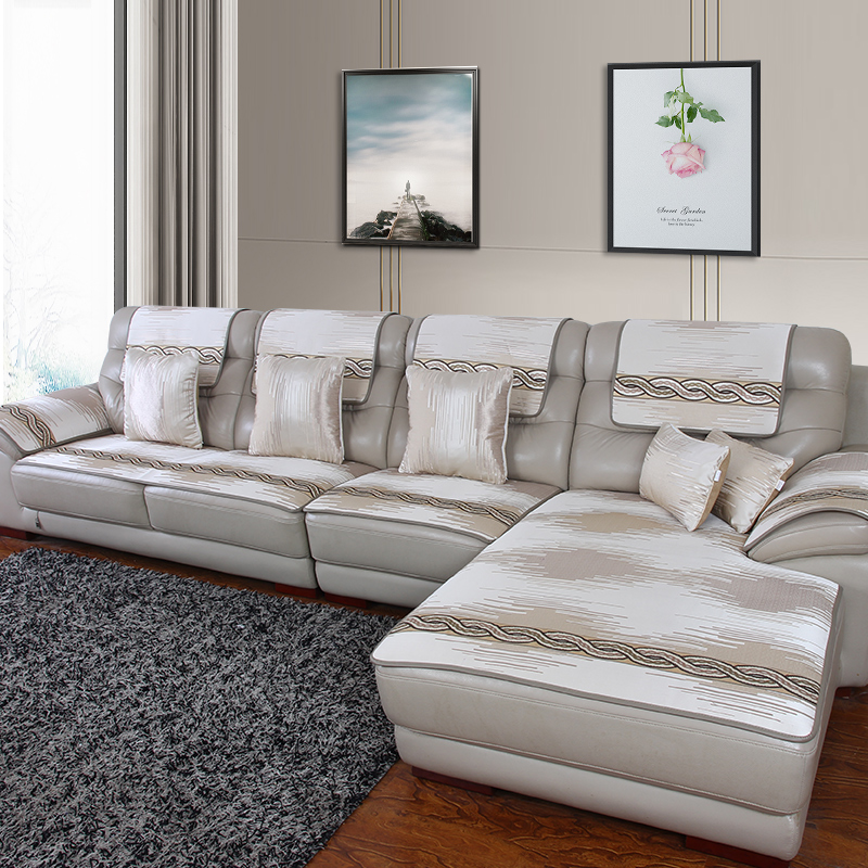 真皮沙发垫防滑坐垫夏季布艺沙发套四季通用客厅简约沙发巾罩定做