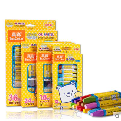 真彩文具酷吖六角杆油画棒幼儿创意美术学龄前学生少儿画笔2966A