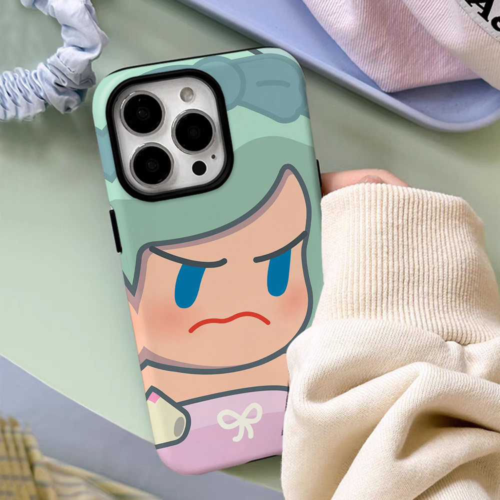 卡通怒宝韩系iPhone14二合一菲林适用15plus新款苹果12/13可爱卡通16promax小众女款iphonex防摔保护xr手机壳