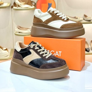 KISSCAT接吻猫2026新款厚底德训鞋内增高休闲小白鞋女KA64214-51