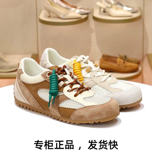接吻猫圆头薄软底系带德训鞋女鞋