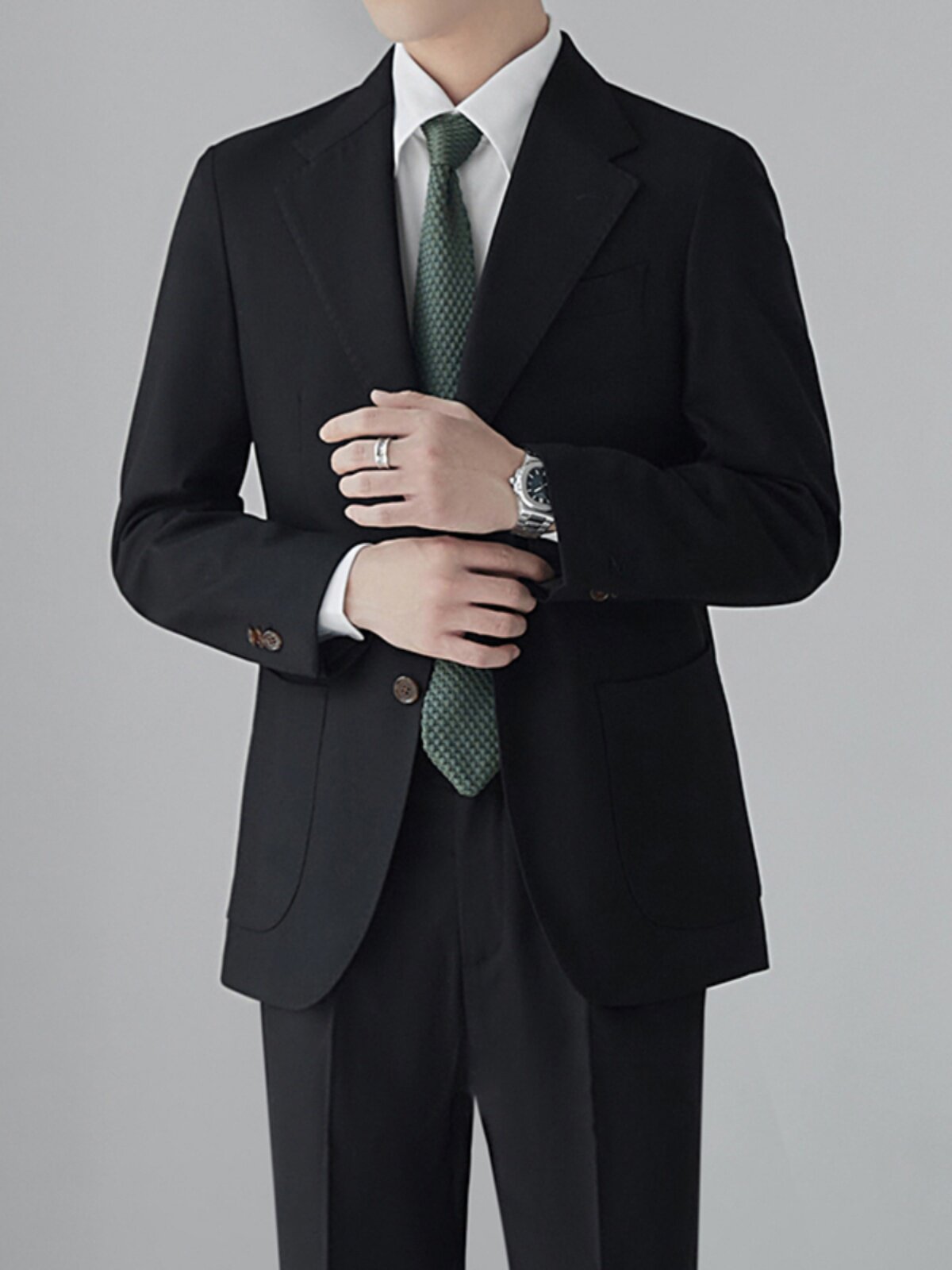 ITALIAN NEAPOLITAN SLIM FIT SUIT MENS LUXURY BUSINESS CASUAL NO-IRON DRAPE BLAZER