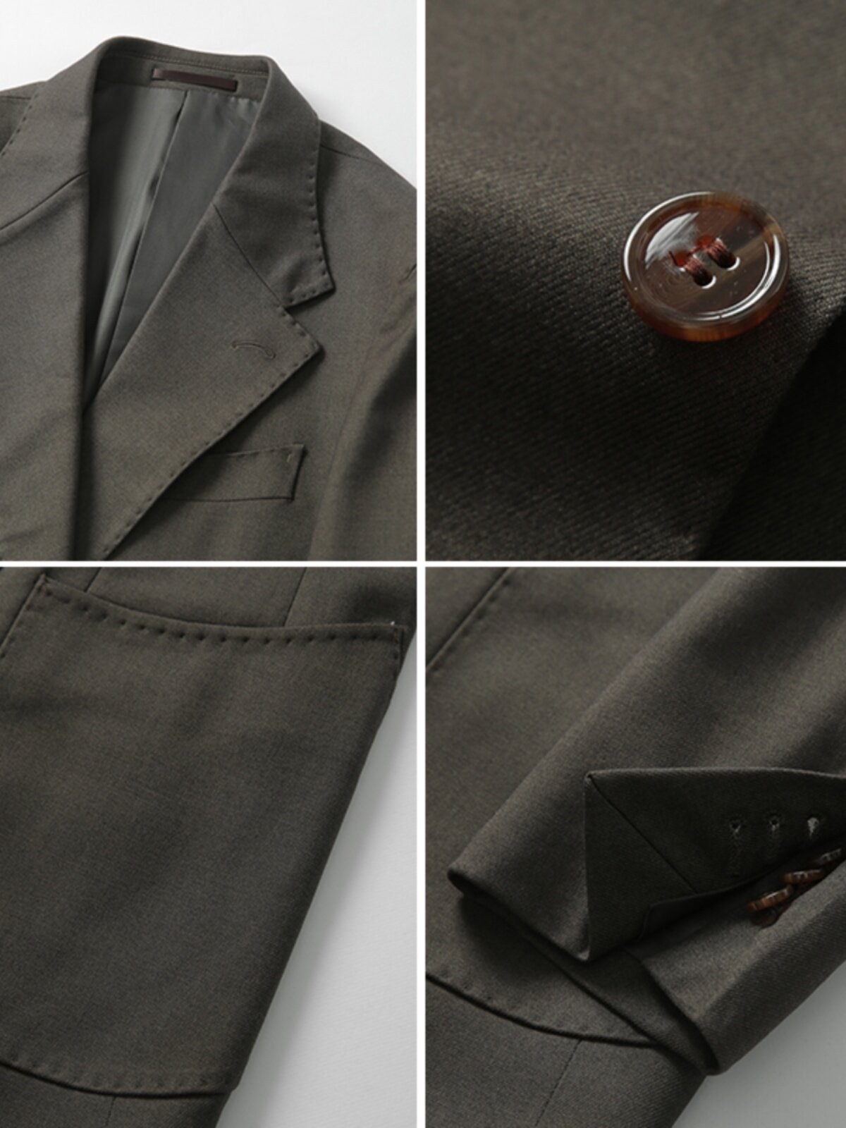 ITALIAN NEAPOLITAN SLIM FIT SUIT MENS LUXURY BUSINESS CASUAL NO-IRON DRAPE BLAZER