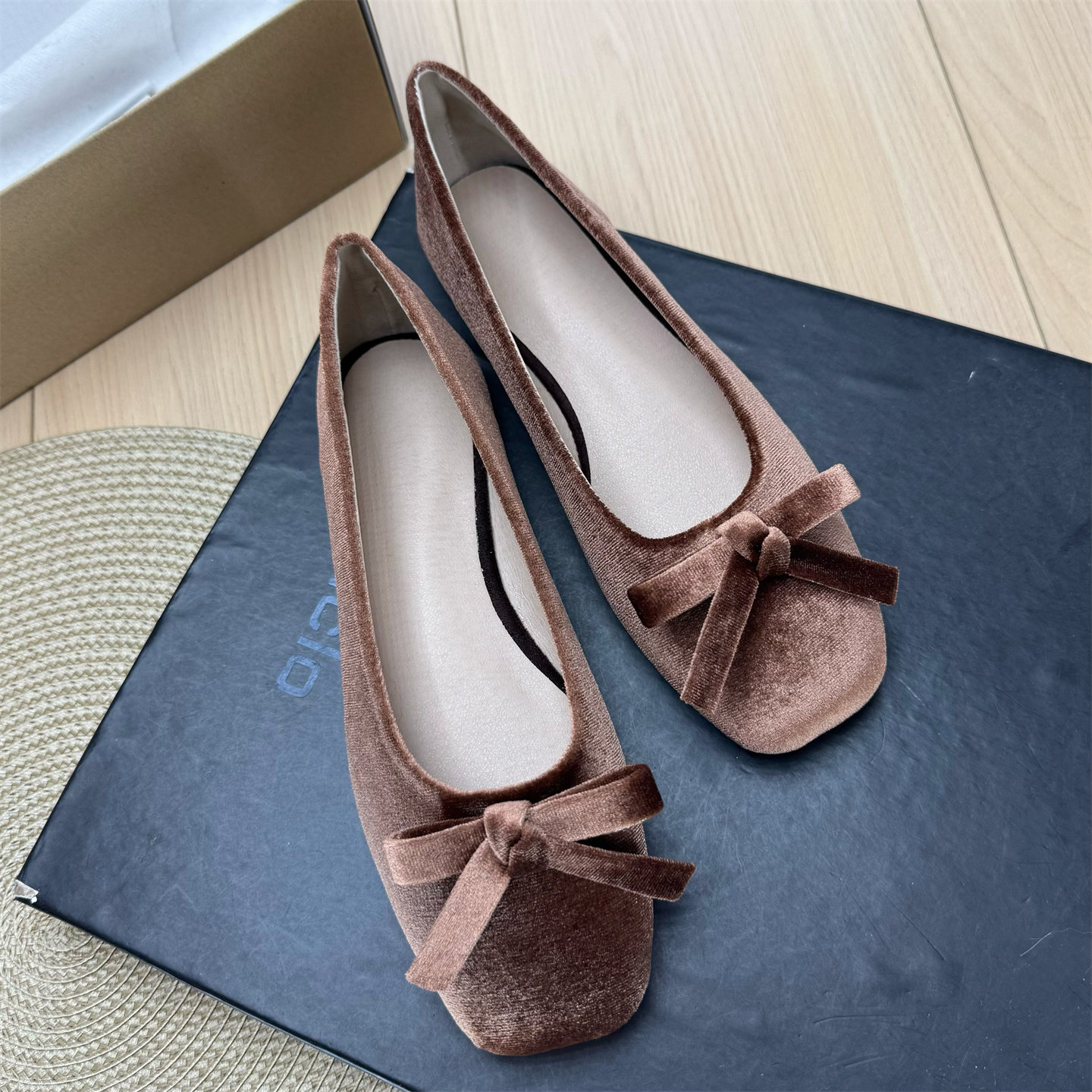 2026春新款法式复古方头软底芭蕾舞鞋蝴蝶结浅口单鞋一脚蹬平底鞋,女鞋,时尚芭蕾鞋,淘宝优惠券,粉丝福利购,淘宝优惠卷