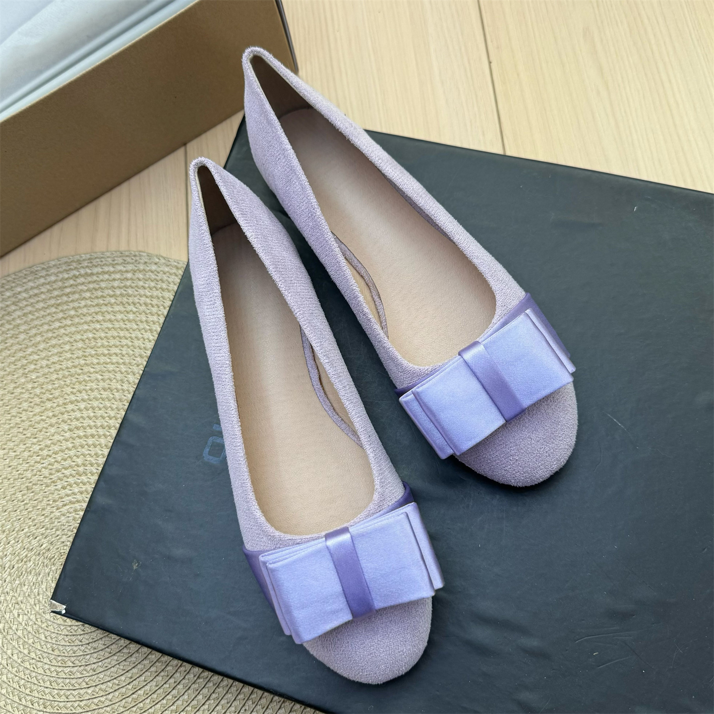 浅口蝴蝶结芭蕾舞鞋子圆头单鞋女