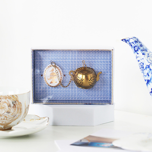 包邮 荷兰皮普Pip studio创意不锈钢茶壶型圆球形茶漏茶滤 礼盒装