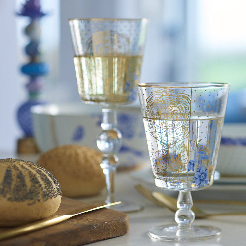 my家 - 荷兰皮普 pip studio royal white 皇家蓝白玻璃酒杯/水瓶