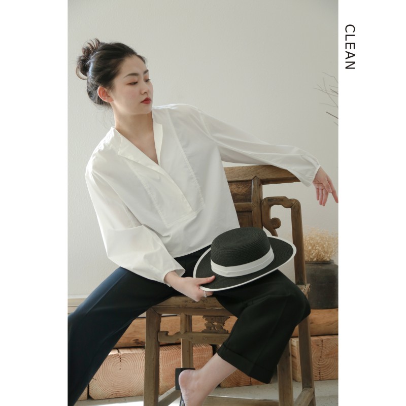 clean廓形简约基本款白衬衫长袖宽松休闲v领时髦纸片人在类目 女装/女士精品, 衬衫中 - 来自Buy2taobao.com提供专业的淘宝代购服务