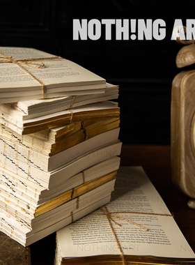 外文英文泛黄麻绳捆绑书房拍摄道具复古文艺古董陈列样板房旧书籍