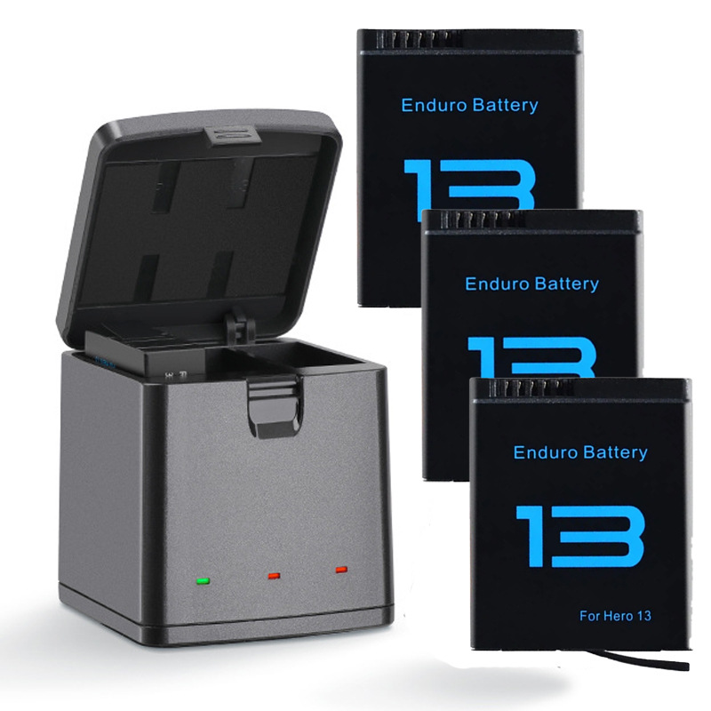 GoPro13三充 3电1充充电器套装适用GoPro Hero13运动相机电池双充