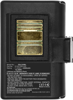 厂家直供适用Zebra QLN220 QLN320 ZQ500打印机电池P1023901