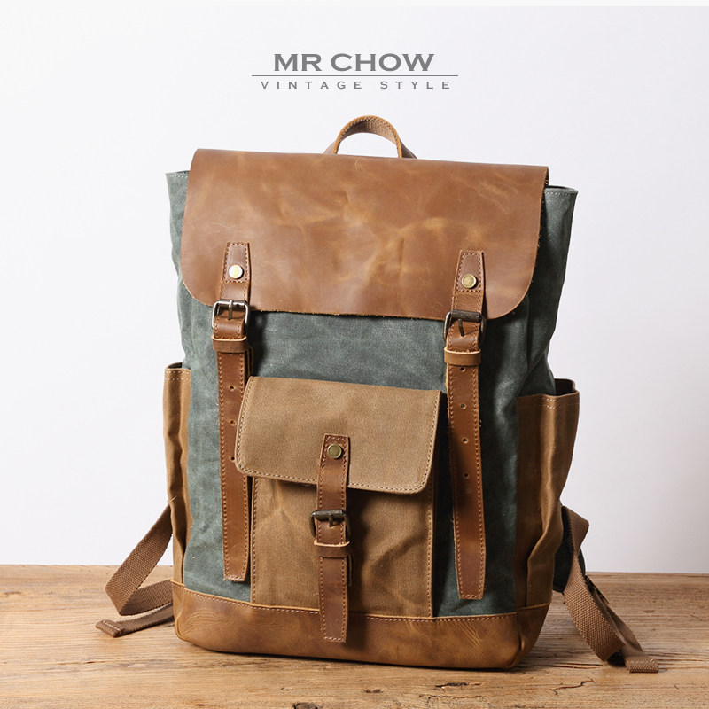 防水帆布旅行高级感女休闲双肩包