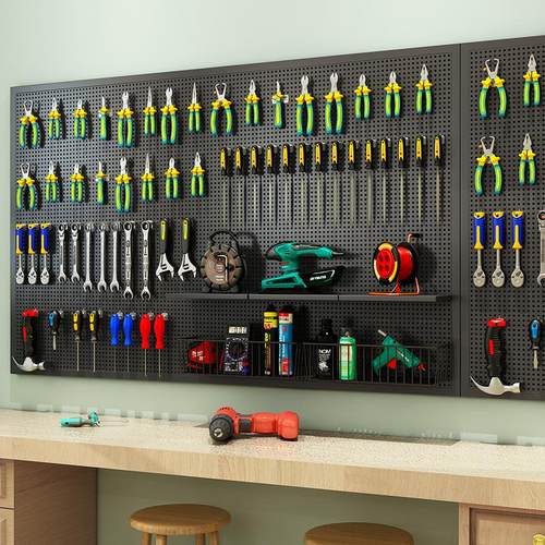 定制圆孔洞洞板五金工具挂墙板上墙汽修饰品架超市万能挂板置物架