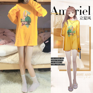 富士山光与夜之恋cos夏鸣星纯棉内搭t恤女打底衫 宽松包臀情侣装