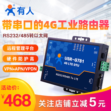 【有人物联网】工业4G无线路由器带网口可插sim卡DTU全网通232/485串口双向数据透传高速联网USR-G781