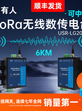lora无线数传电台终端dtu网关串口收发模块232/485通讯有人LG206