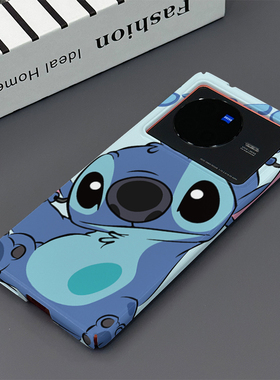 蓝史迪仔 适用于VIVO X80手机壳全包边菲林亮面塑料硬壳个性创意保护套新款小众耐脏男女款简约