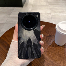 黑色抽象适用于VIVO X200手机壳全包边X200PRO磨砂硬壳二合一硅胶防摔X200PROMINI个性创意新款简约时尚
