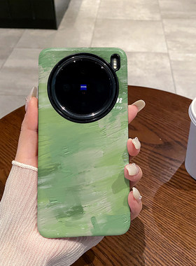 油画浅绿Green 适用于VIVO X100S手机壳X200PRO MINI菲林二合一X100PRO磨砂防摔硅胶塑料硬壳软壳保护套个性