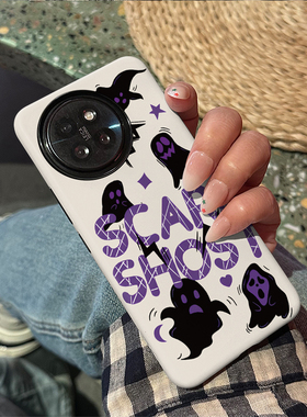 紫色字母幽灵 适用于小米Civi4Pro手机壳全包磨砂红米Turbo3新款防摔软壳时尚小米14Ultra菲林硬壳耐脏二合一