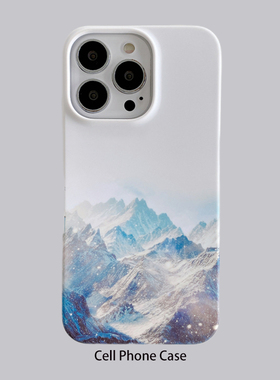 雪山适用iPhone13ProMax手机壳XS/XR苹果12Pro硬壳11磨砂17/14Pro个性创意简约新款15ProMax保护套16PROMAX