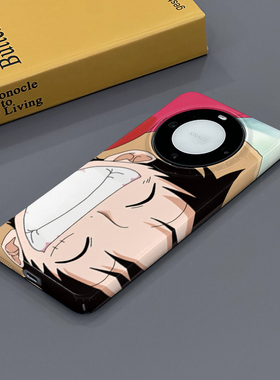 路飞 适用于华为Mate60手机壳Mate60Pro全包边菲林亮面塑料硬壳个性创意保护套新款小众耐脏男女款简约