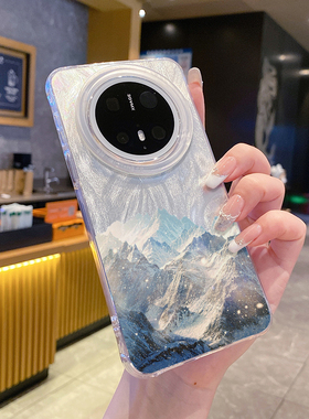 羽纱壳雪峰山脉适用于华为Mate70Pro手机壳Mate60Pro创意全包边Mate50防摔Mate40硅胶软壳小众耐脏女款保护套