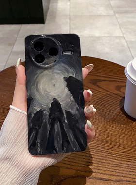 黑色抽象 适用小米红米K80手机壳红米K80Pro全包边亮面硬壳菲林耐脏塑料个性创意时尚小众保护套男女情侣