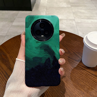 黑绿油墨 适用于荣耀Magic6手机壳Magic8全包边Magic5Pro磨砂硬壳二合一硅胶防摔Magic4新款简约Magic7pro