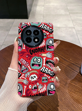 红色怪兽适用OnePlus  一加Ace5手机壳1+Ace5Pro菲林磨砂一加Ace5Pro硅胶防摔软壳二合一硬壳保护套新款简约