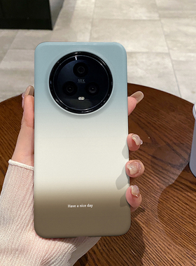 蓝白棕渐变适用于荣耀Magic6手机壳全包边Magic5Pro磨砂硬壳二合一硅胶防摔Magic4个性创意新款简约时尚