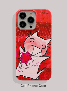 红色心动 适用iPhone16ProMax手机壳15苹果14Pro硬壳iPhone13全包边12Pro新款XSMAX个性7PLUS创意保护套