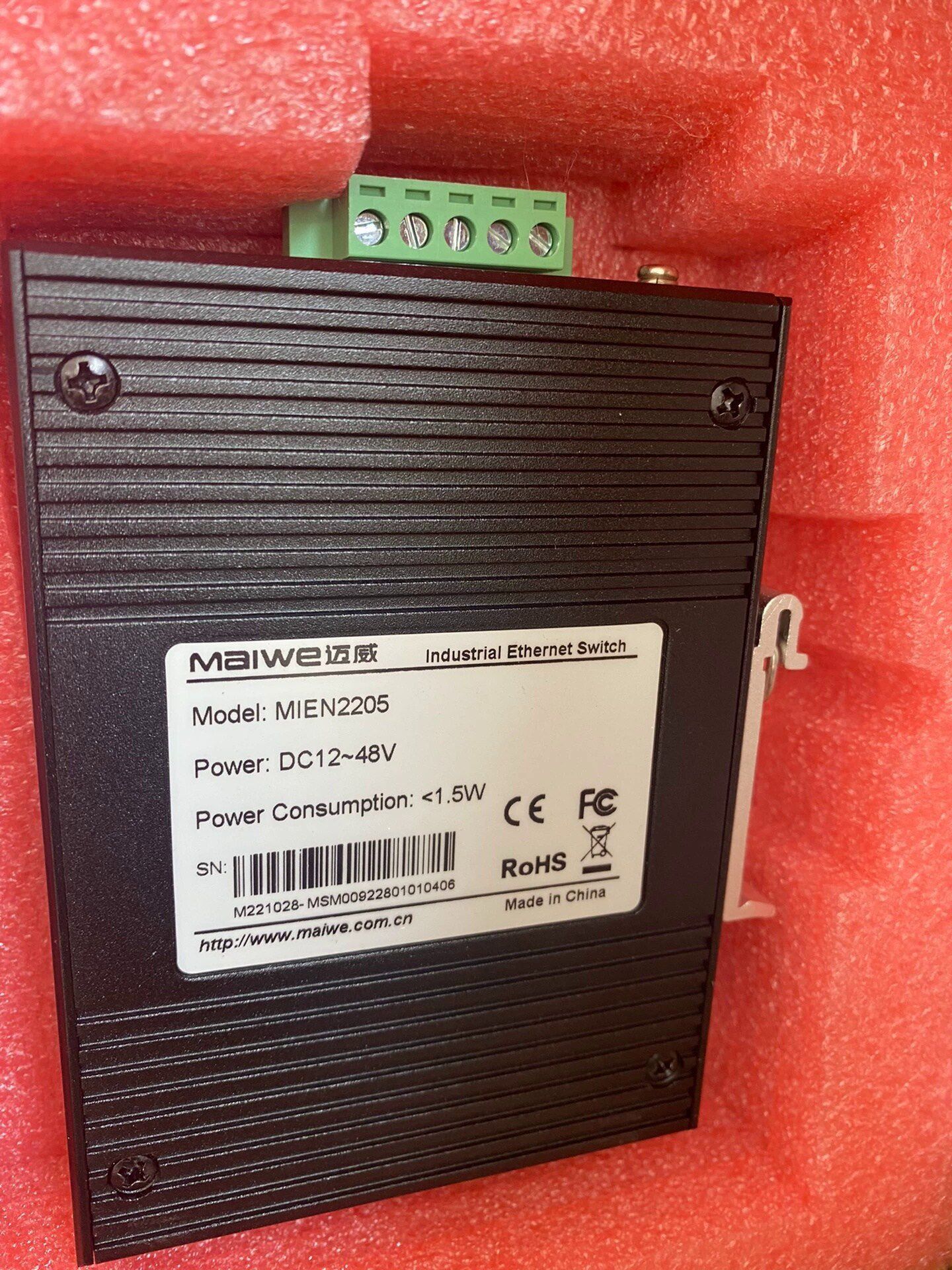 迈威mie2205/dc12-48v工业交换机5口百兆导轨工 拍前请询价