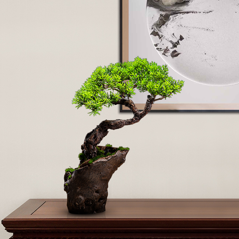 室内仿真植物盆栽新中式禅意摆件玄关茶室办公室桌面装饰绿植盆景