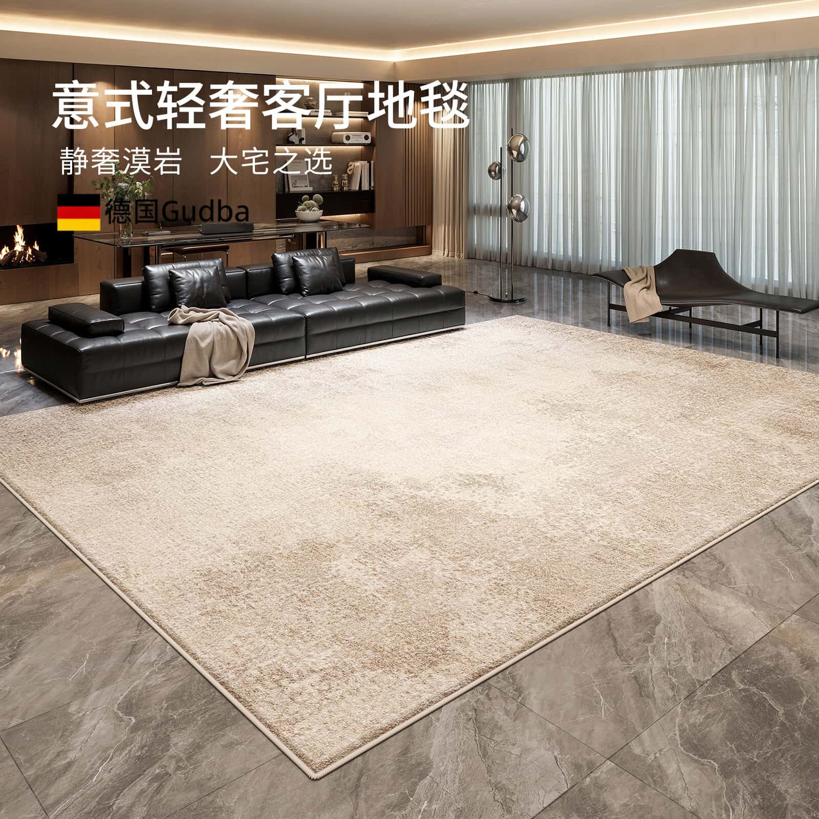 德国轻奢客厅地毯2026新款极简高级简约现代免洗可擦沙发卧室地垫