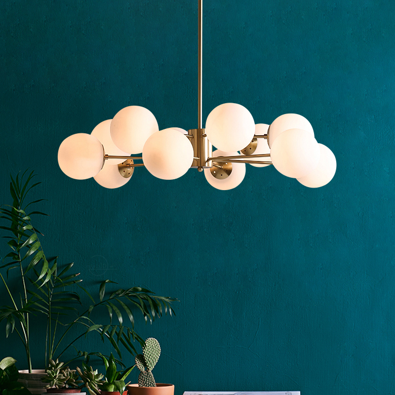 ins北欧极简全铜客厅灯设计师款创意卧室吊灯抖音网红魔豆餐厅灯