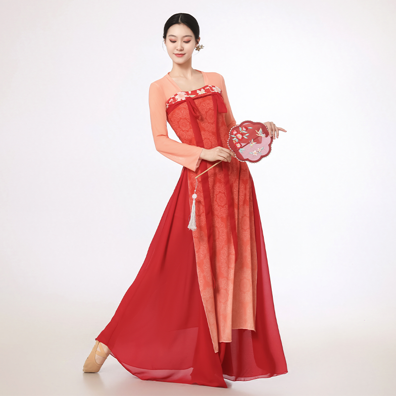 古典舞蹈服女汉唐齐胸飘逸纱衣日常新中式舞台表演服国风演出服