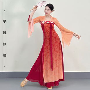 古典舞服装女汉唐齐胸纱衣中国舞舞蹈服演出服飘逸舞台表演纱衣