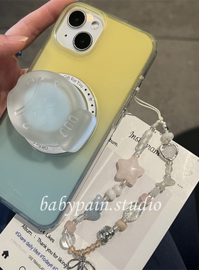babypain韩系ins风可爱少女心蓝色夹心鲷鱼烧适用iPhone16promax手机壳15pro磨砂保护套14pro磁吸支架13pro女