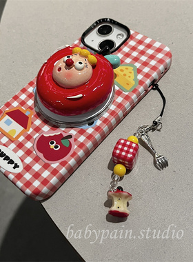 babypain 韩国ins小众趣味立体番茄磁吸支架适用iPhone17promax菲林磨砂硬壳13苹果14pro手机壳15保护套16pro