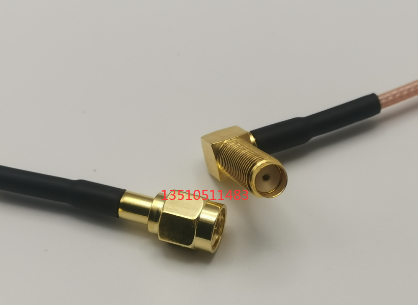 SMA母弯加长15MM螺纹转公RG316D