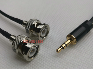 3,5MM立体公转双BNC公射频连接线 3.5MM转两个Q9公音视同轴转接线