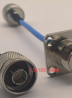 N-JKF射频同轴RG402蓝色半柔AP信号线 N公转N母带法兰SFT50-3高频