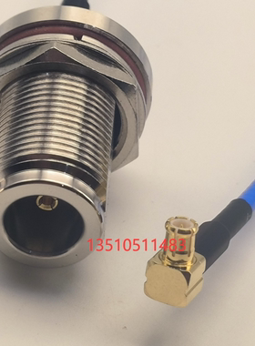 蓝色RG316同轴MCX公弯转N母28mm带盘射频线N-KY长纹/MCX-JW高频线
