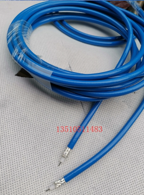 柔软RG142工业级6G射频同轴电缆 PUR高频50-3蓝色双屏蔽特氟龙RF
