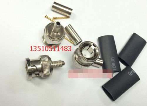 射频BNC-J-3同轴75欧姆RF信号头 BNC/Q9公75-3/RG58高清跳线SDI头