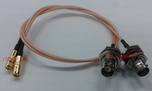 SMB母转BNC母带法兰AP线 KKY射频同铀50欧姆跳线 SMB转Q9 BNC SMB